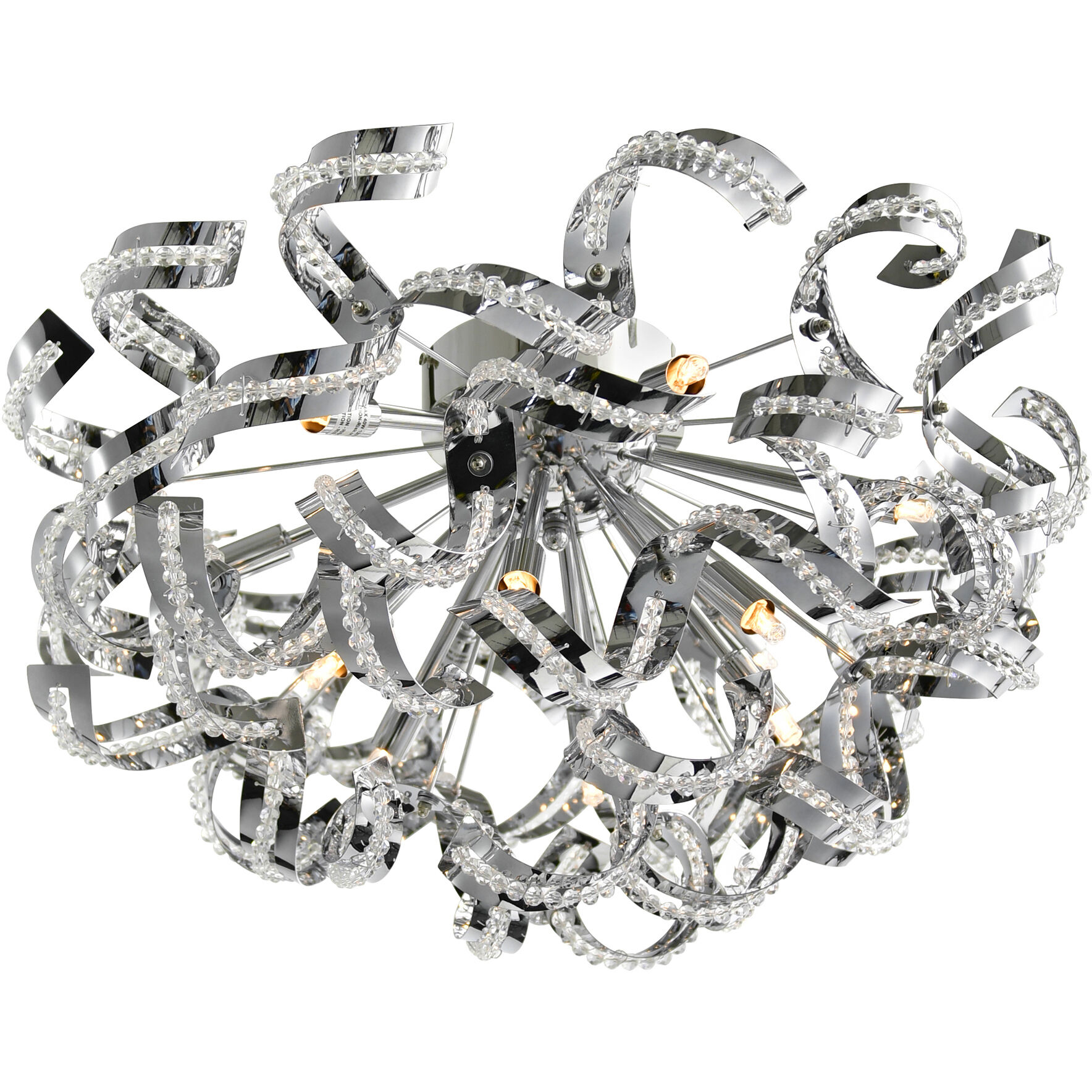 Swivel 13 Light 22 inch Chrome Flush Mount Ceiling Light