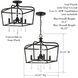 Laurel Estate 4 Light 14 inch Coal Semi Flush Ceiling Light