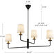 Alora Mood Bridgette 4 Light 29.5 inch Matte Black/White Linen Chandelier Ceiling Light in White Linen Shade