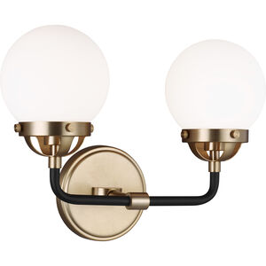 Ian K. Fowler Cafe 2 Light 14 inch Satin Brass Wall Bath Fixture Wall Light