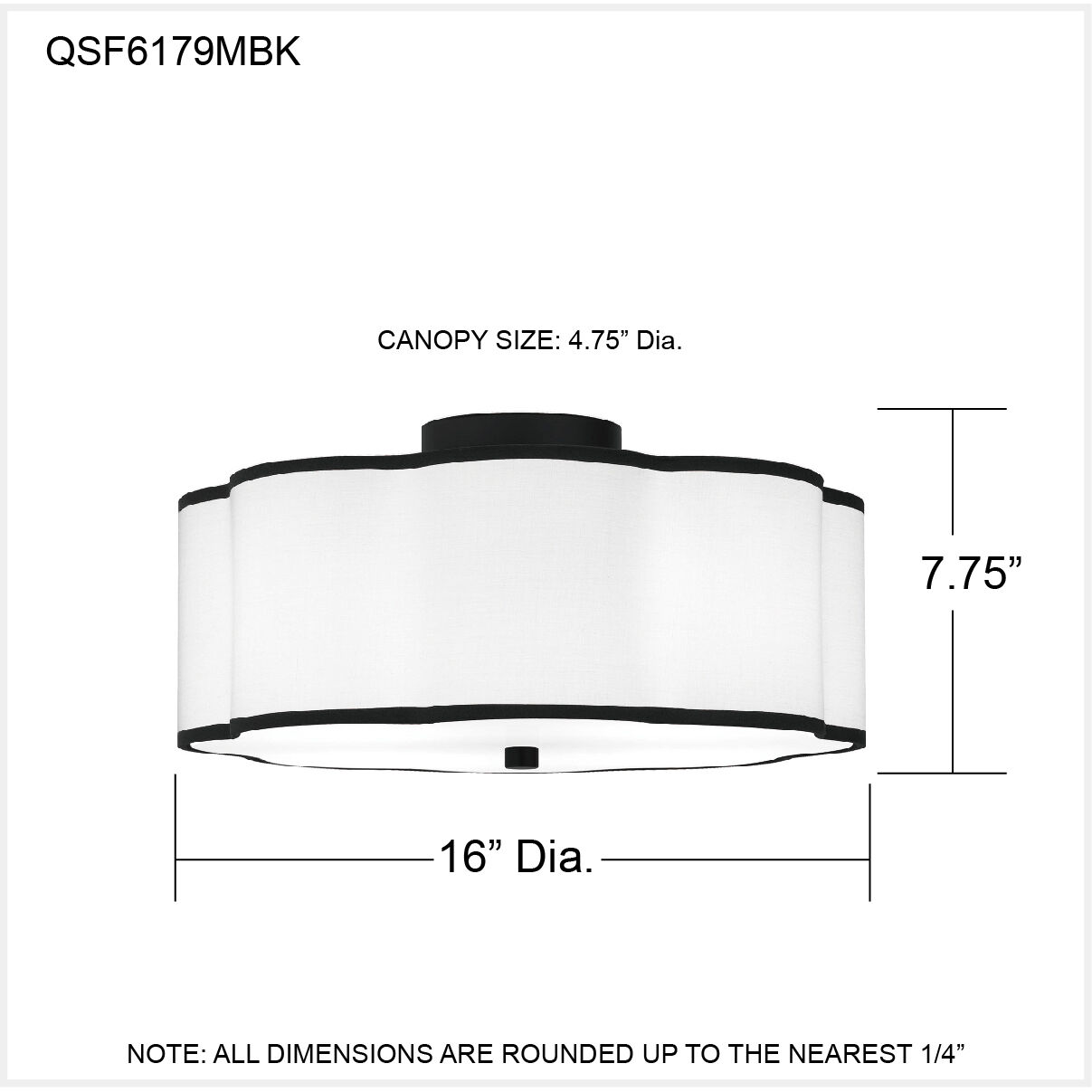 Mabry 4 Light 16 inch Matte Black Semi-Flush Mount Ceiling Light