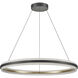 Light Ring LED 33 inch Matte Black with Bronze Pendant Ceiling Light