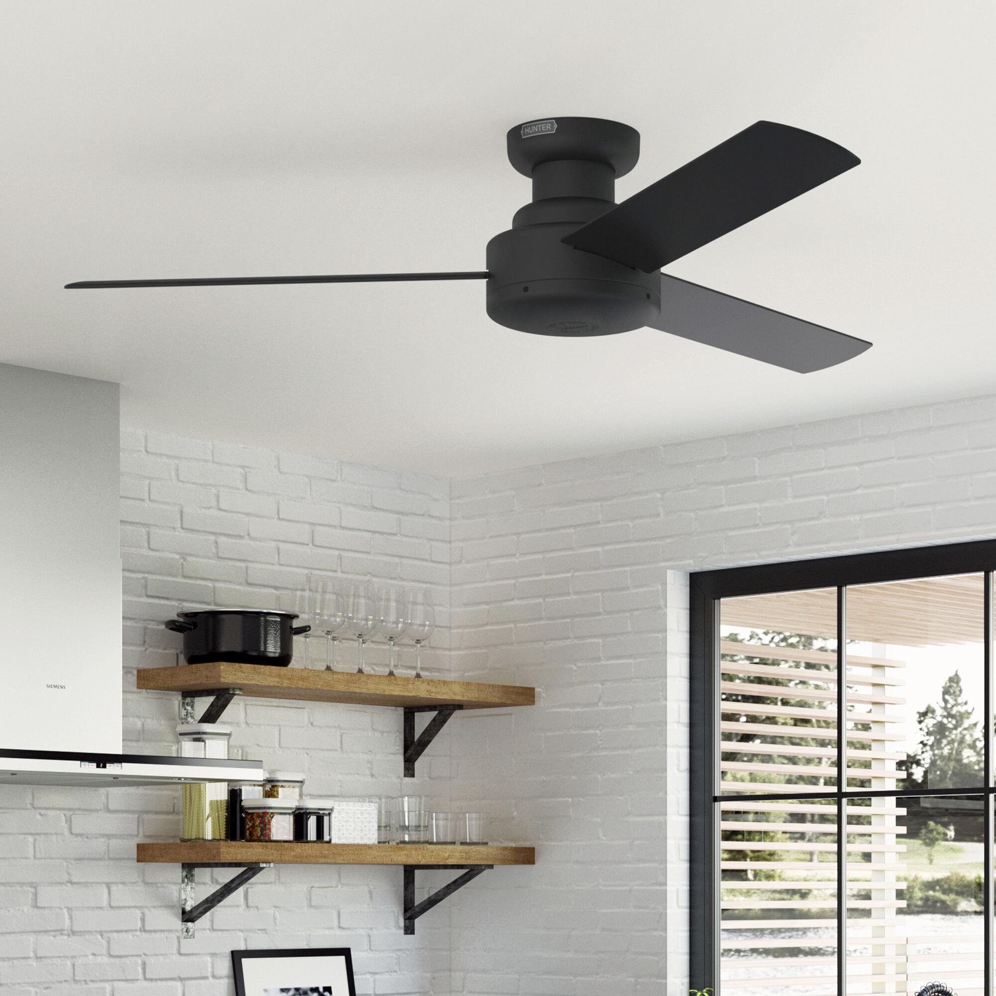 Presto 52 inch Matte Black Ceiling Fan