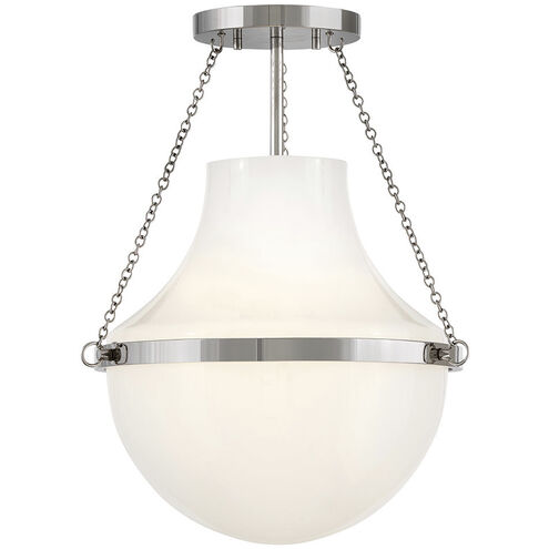 Collins 1 Light 15 inch Polished Nickel Semi-Flush Mount Ceiling Light, Medium