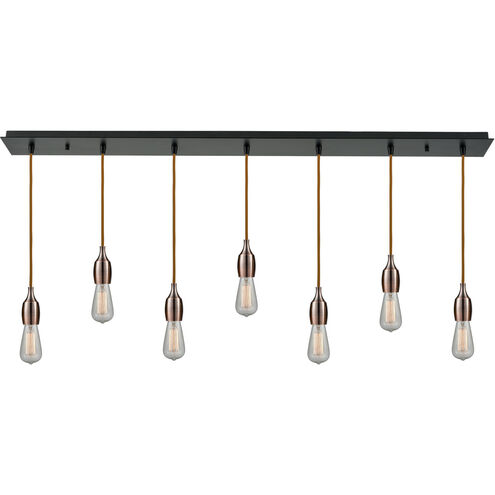 Chelsea Bare Bulb 7 Light 48 inch Matte Black Linear Pendant Ceiling Light, Chelsea 