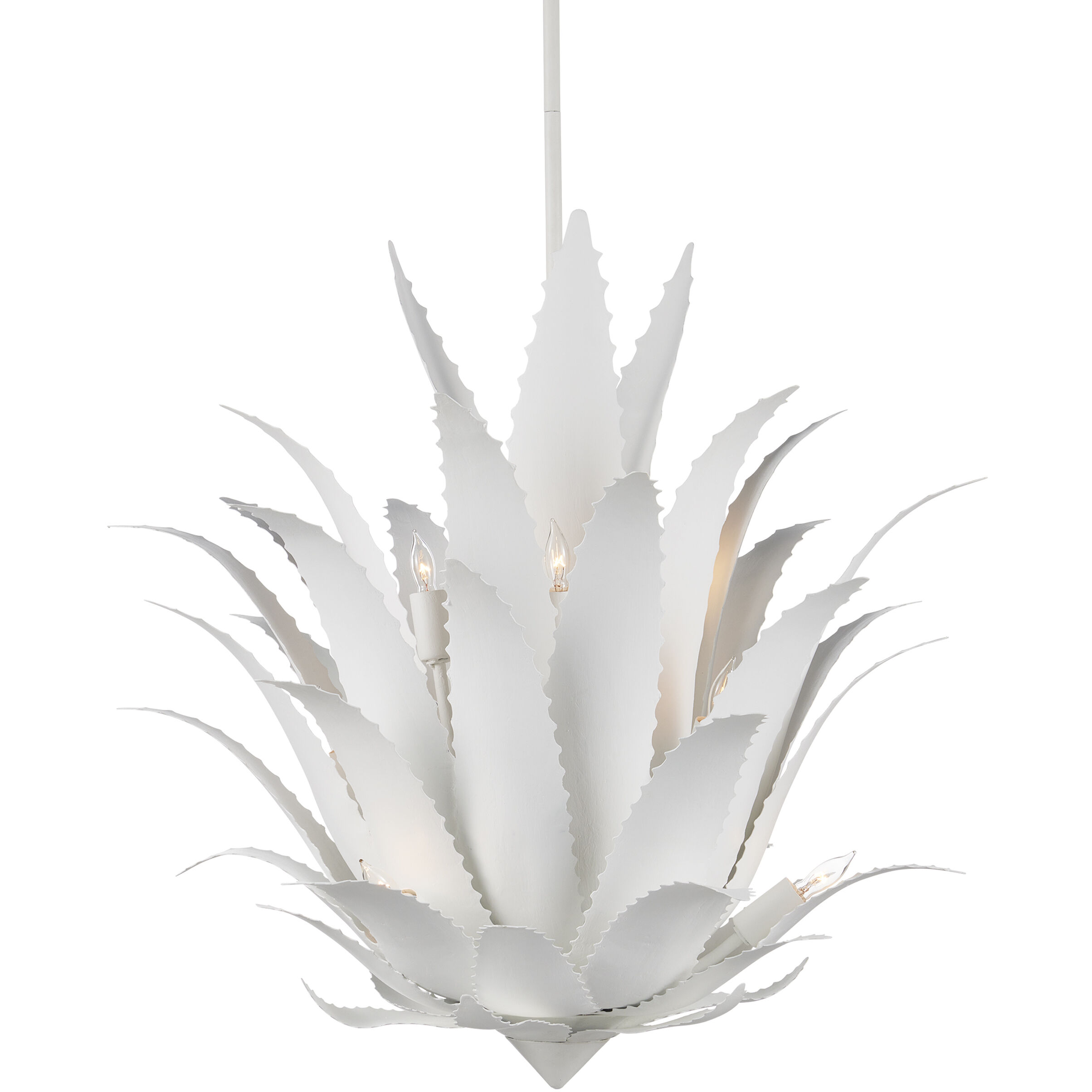 Agave 9 Light 26.75 inch Gesso White Chandelier Ceiling Light, Marjorie Skouras Collection