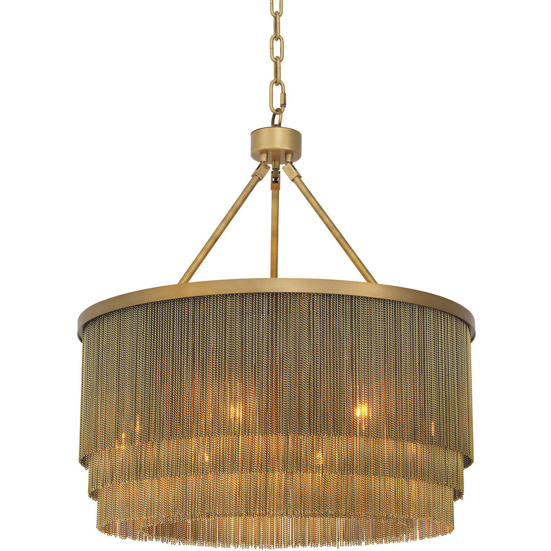 Tissot 8 Light 23.62 inch Antique Brass Chandelier Ceiling Light, Small