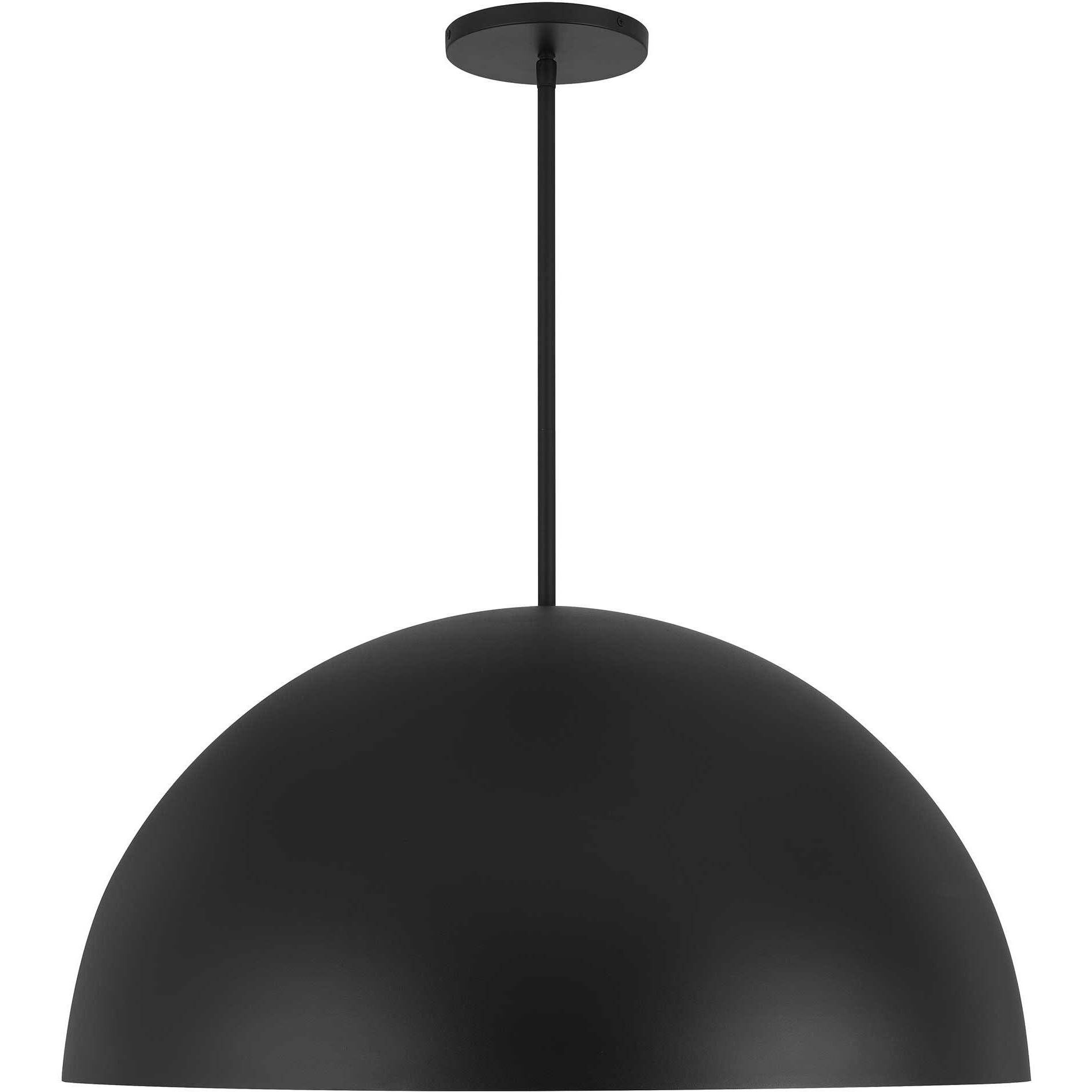 Half Round LED 31.5 inch Sand Black Outdoor Pendant
