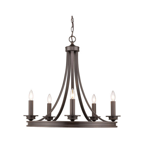 Saldano 5 Light 28 inch Rubbed Bronze Chandelier Ceiling Light