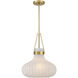 Traditional 1 Light 15 inch Natural Brass Pendant Ceiling Light