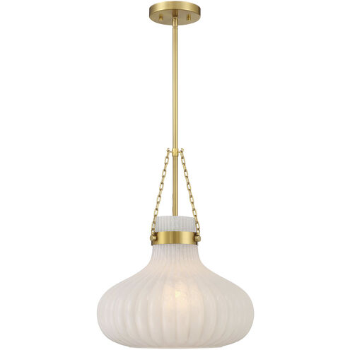 Traditional 1 Light 15 inch Natural Brass Pendant Ceiling Light