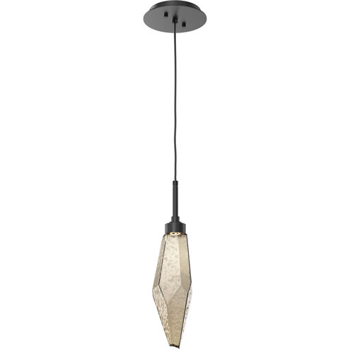 Rock Crystal LED 3.9 inch Matte Black Pendant Ceiling Light in Chilled Bronze, 2700K LED