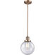 Franklin Restoration Beacon 1 Light 8 inch Antique Copper Mini Pendant Ceiling Light in Incandescent, Seedy, Franklin Restoration