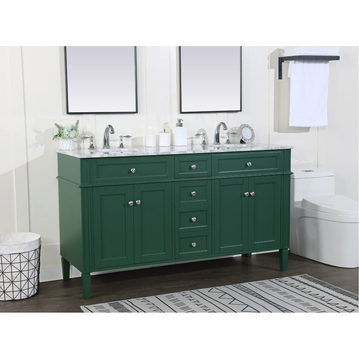 Park Avenue 60 X 22 X 35 inch Green Vanity Sink Set