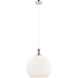 Astor 1 Light 14 inch Polished Nickel Pendant Ceiling Light in Matte White Glass