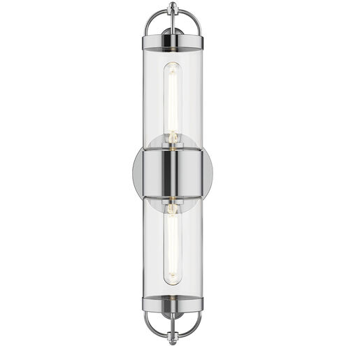 Alora Mood Lancaster 2 Light 3.88 inch Chrome Bath Vanity Light Wall Light