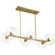 Litto 6 Light 36 inch Brushed Gold Island Light Ceiling Light