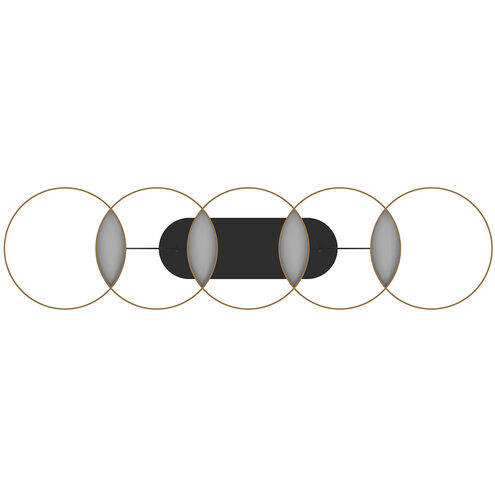 Maestro Linear Pendant Ceiling Light in Black and Gold