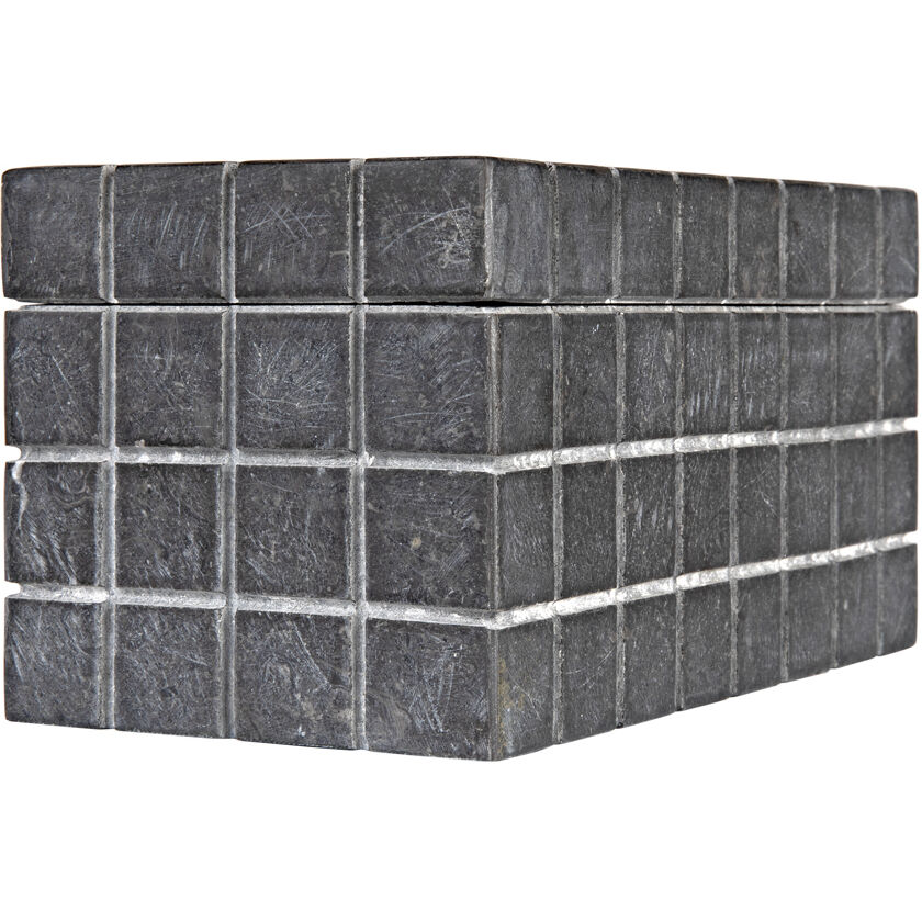 Berlin 9 X 4.5 inch Black Marble Box, Set of 2