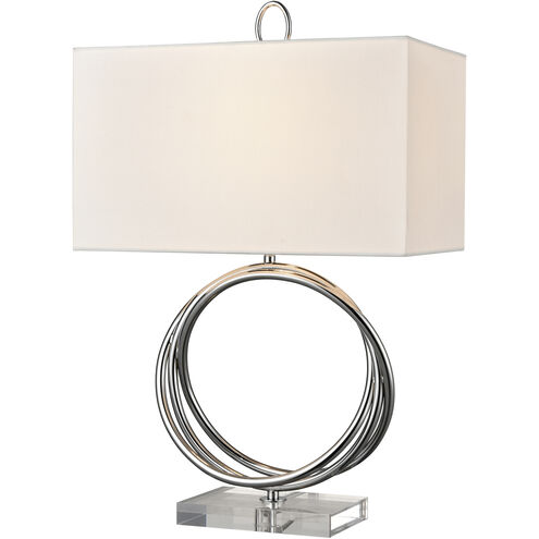 Eero 24 inch 100 watt Chrome with Clear Table Lamp Portable Light