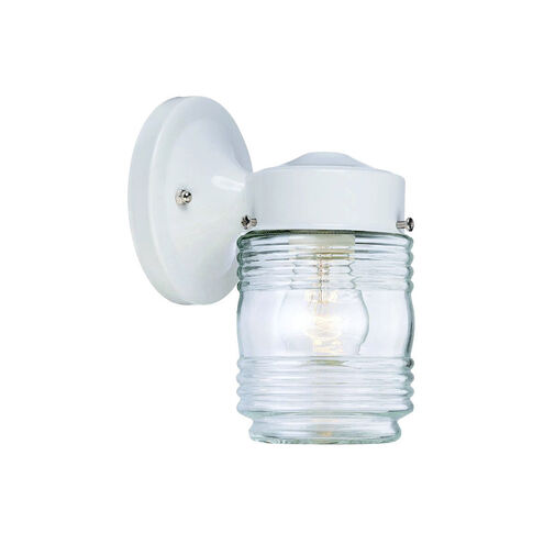Builder's Choice 1 Light 7 inch Gloss White Exterior Wall Mount