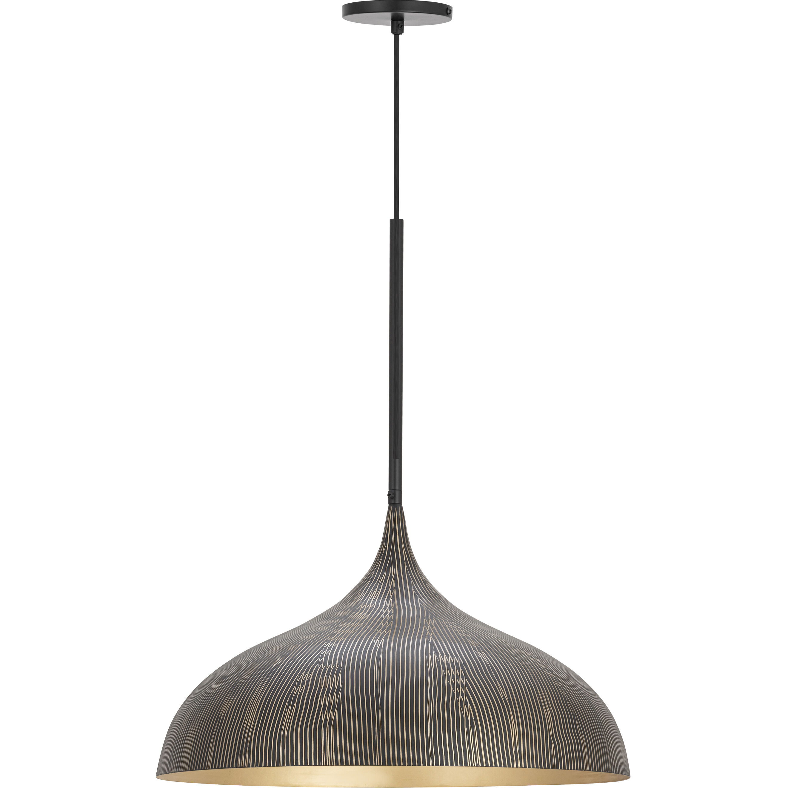 Fleur 1 Light 20 inch Black and Gold Single Pendant Ceiling Light