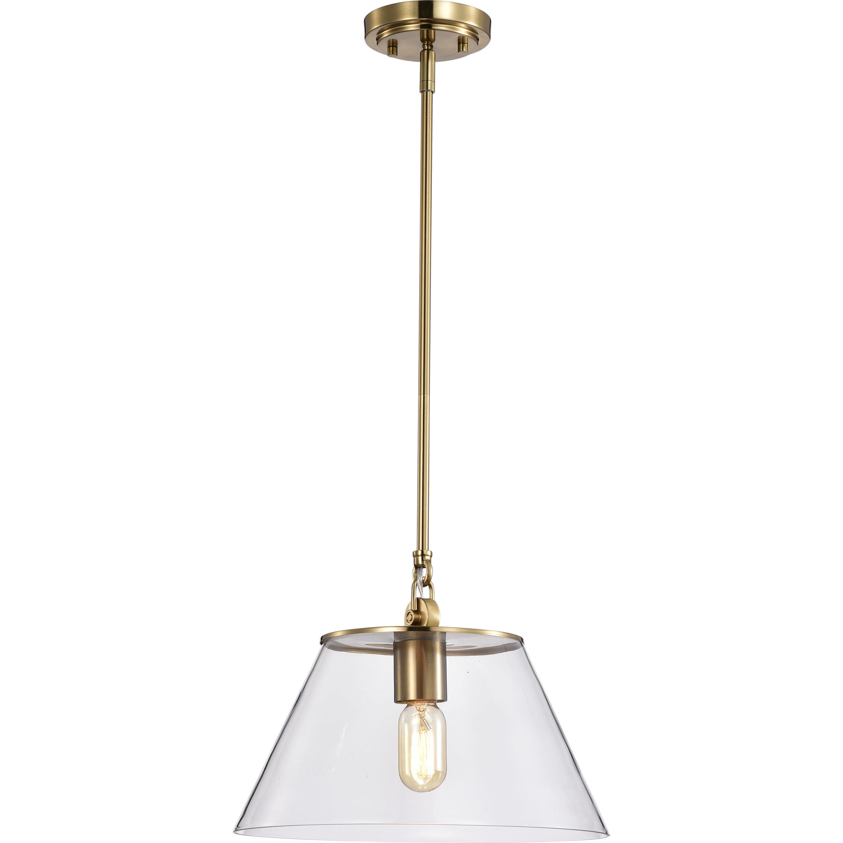Dover 1 Light 14 inch Vintage Brass Pendant Ceiling Light
