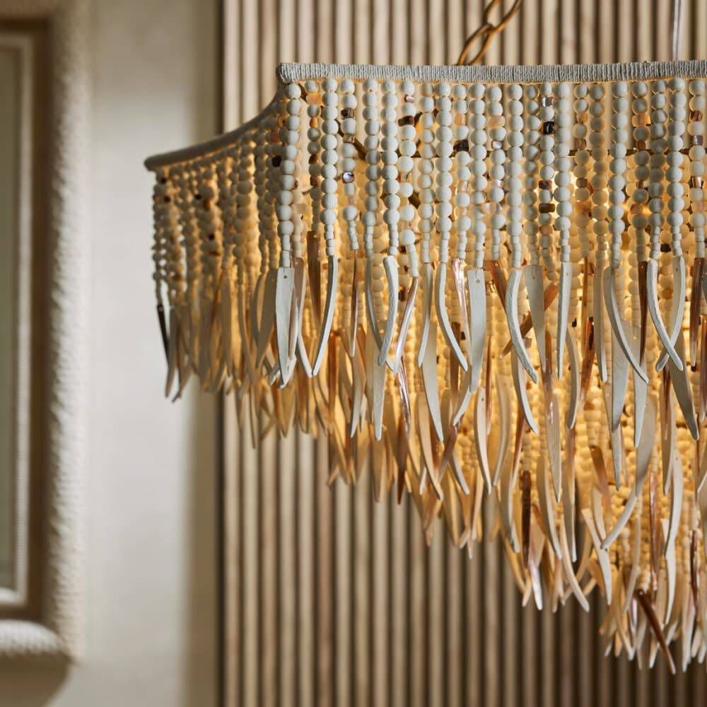 Josephine 6 Light 30 inch Natural and White Chandelier Ceiling Light