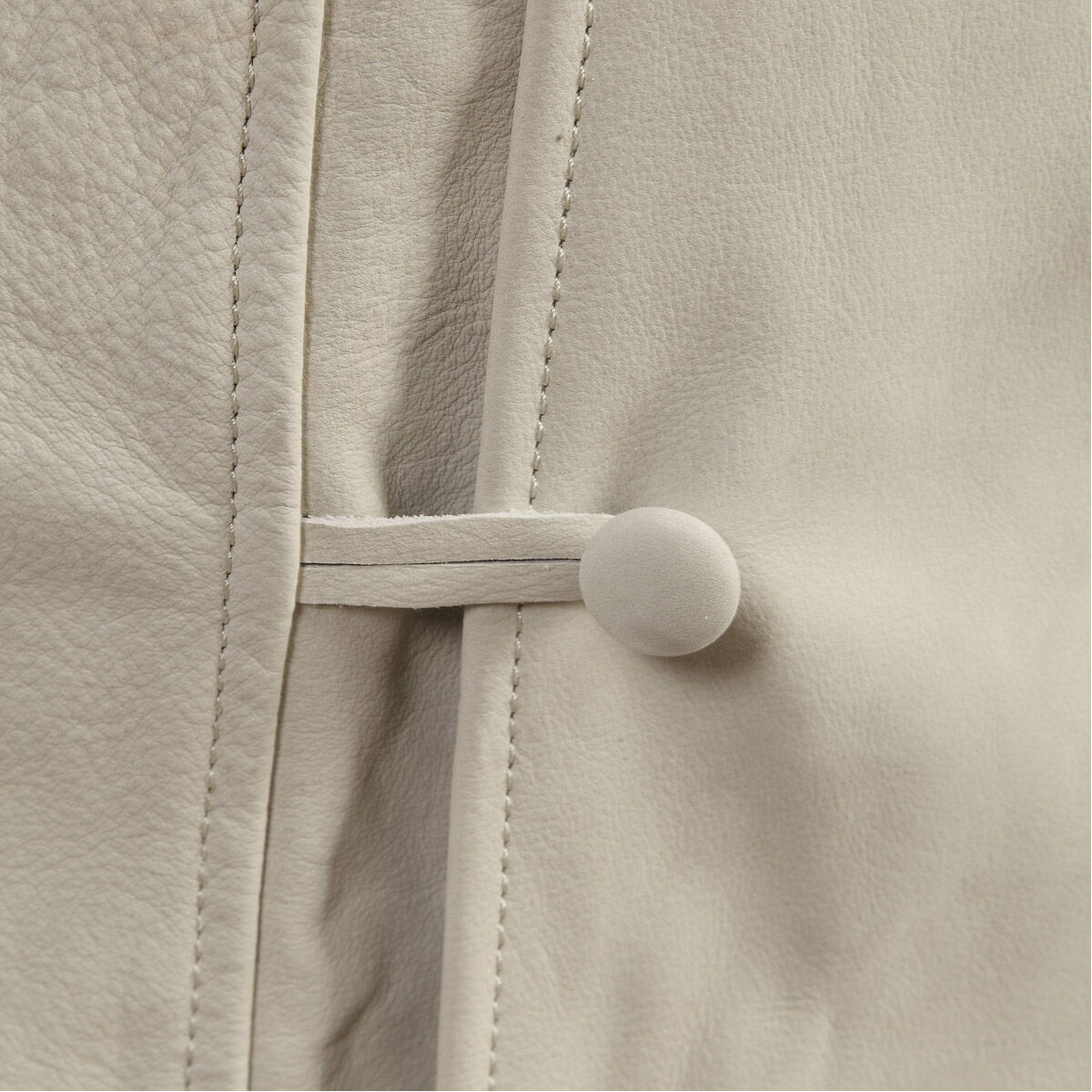 Delroy Distressed Hand-Sanded Stone Ivory Nubuck Leather Armless Chairs, Set of 2