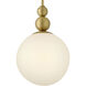Opalite 1 Light 9.5 inch Lacquered Brass Convertible Pendant Ceiling Light
