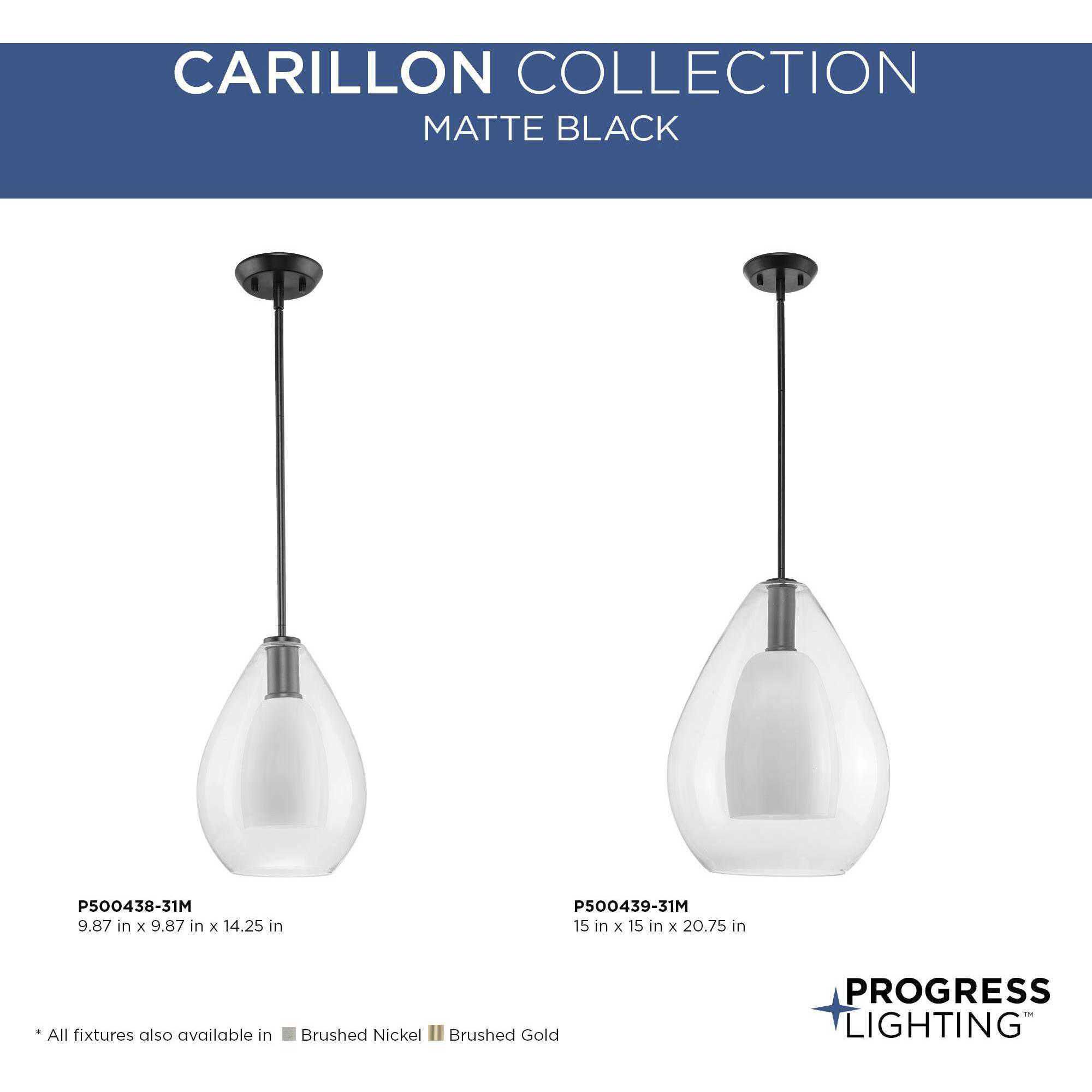 Carillon 1 Light 9.87 inch Matte Black Pendant Ceiling Light