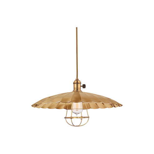 Heirloom 1 Light 17 inch Aged Brass Pendant Ceiling Light in ML3, Yes