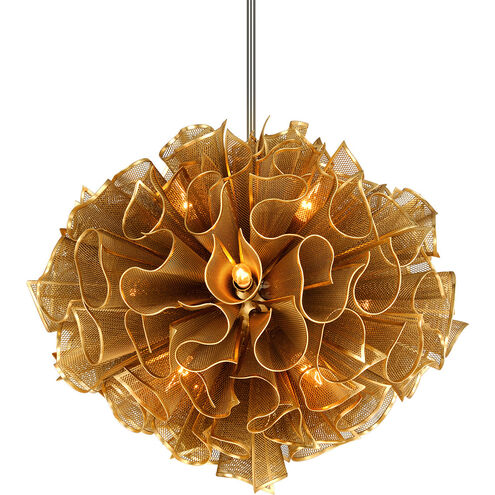 Pulse 12 Light 31 inch Gold Leaf Chandelier Ceiling Light