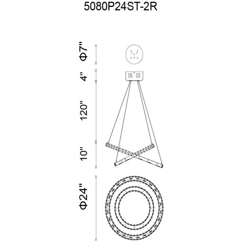 Ring LED 24 inch Chrome Chandelier Ceiling Light