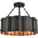 Clausten 3 Light 17 inch Black Semi Flush Mount Ceiling Light