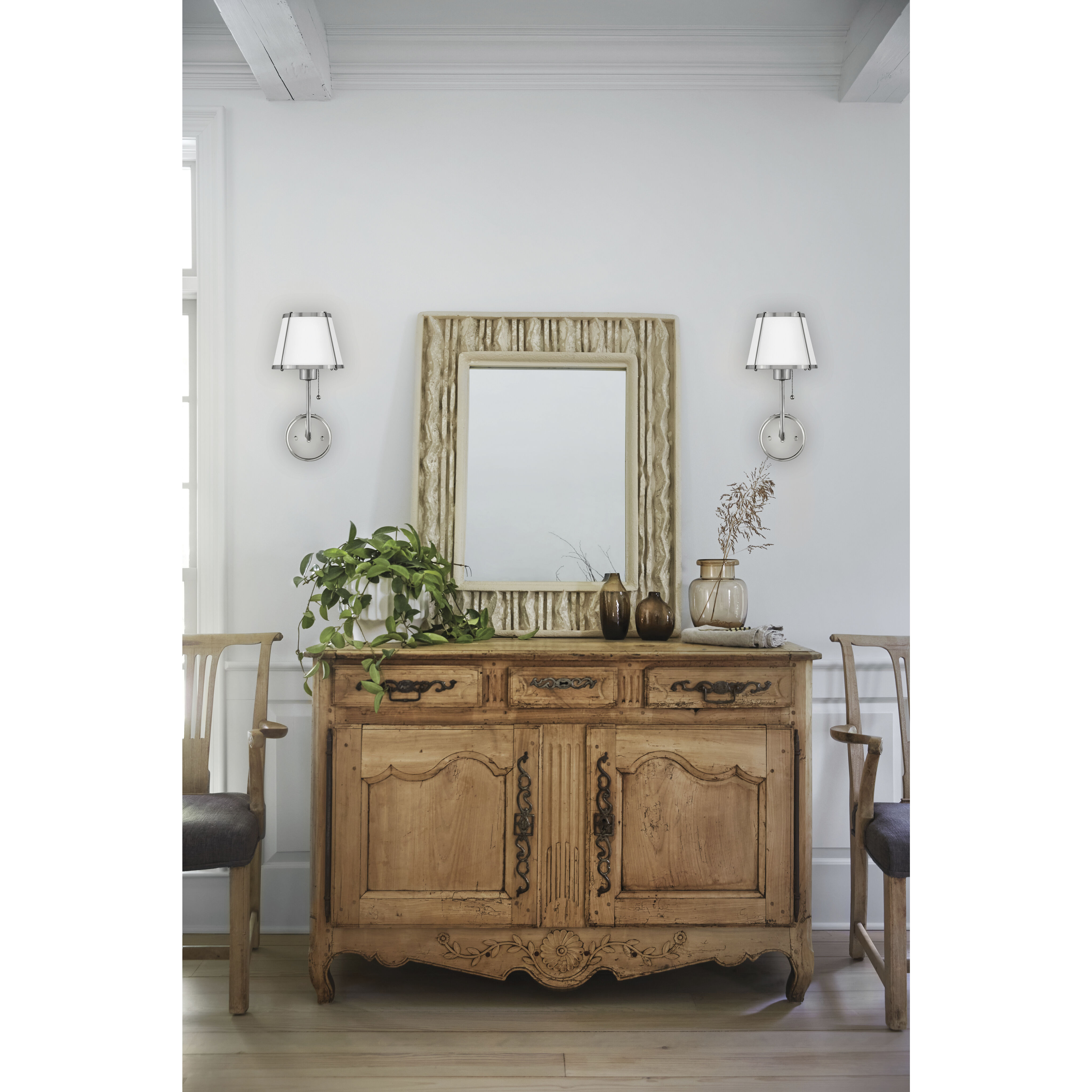 Clarke 1 Light 7.25 inch Polished Nickel Sconce Wall Light in Polished Nickel with Matte White