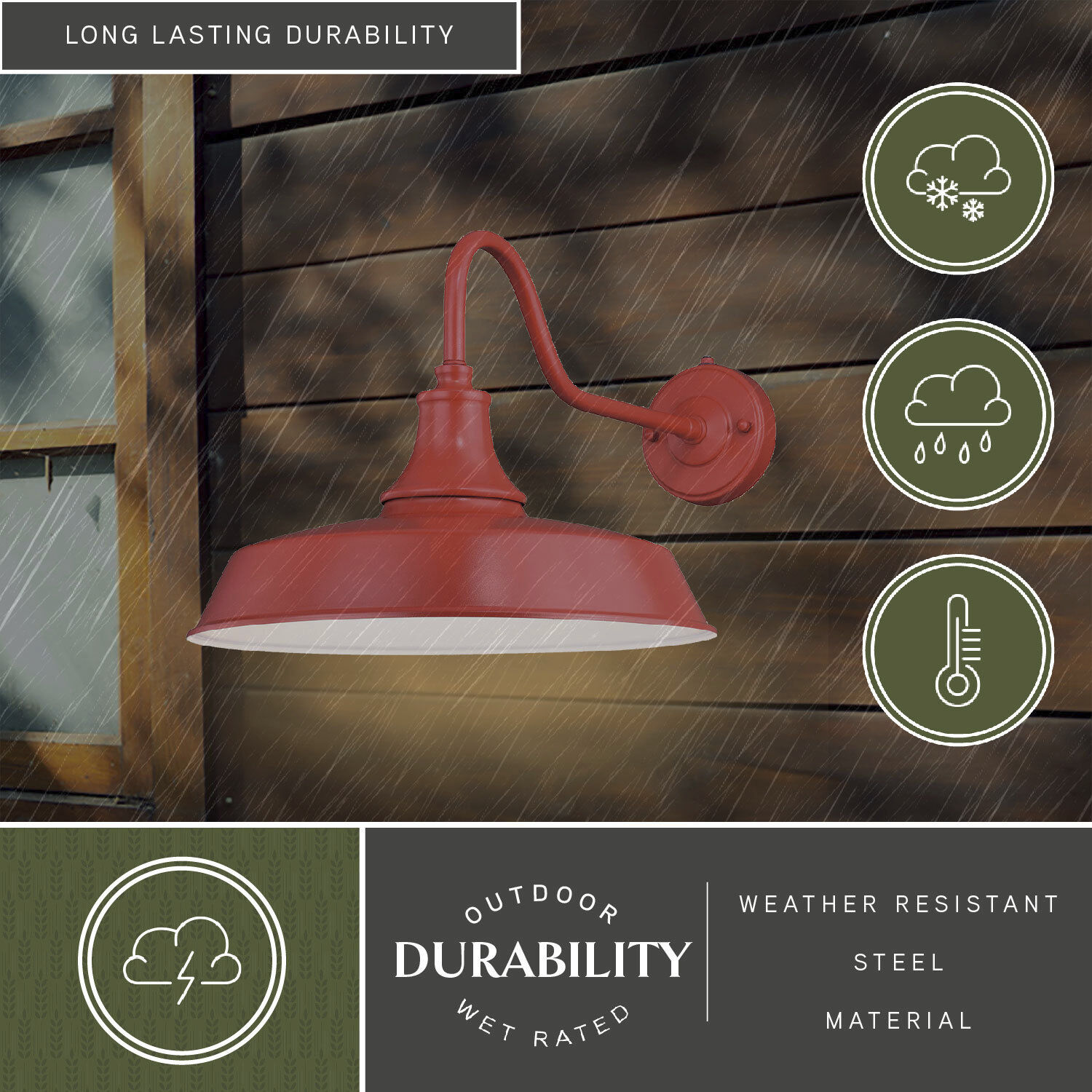 Dorado LED 12.25 inch Red and White Outdoor Wall