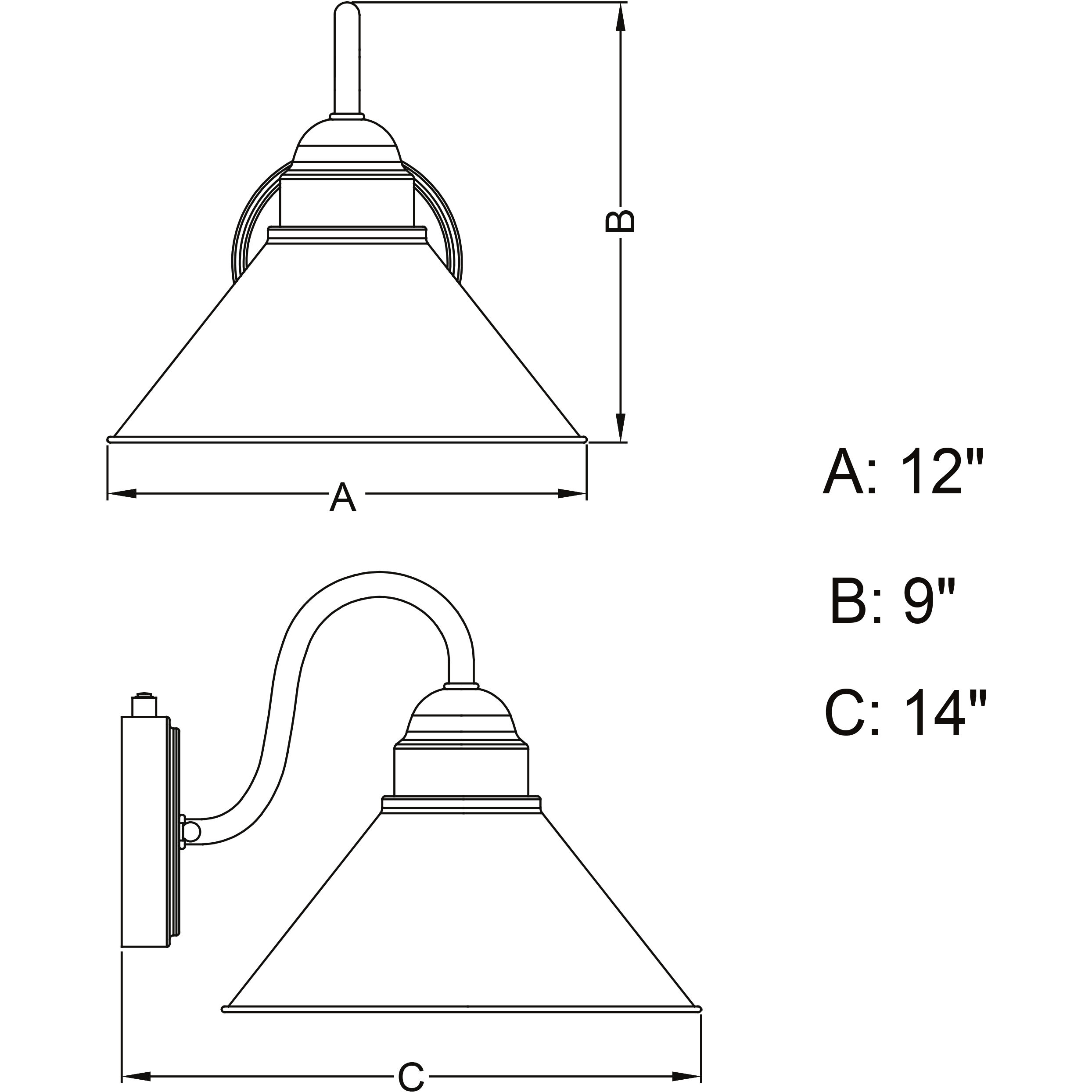 Outland LED 9 inch Aged Iron and Light Gold Outdoor Wall