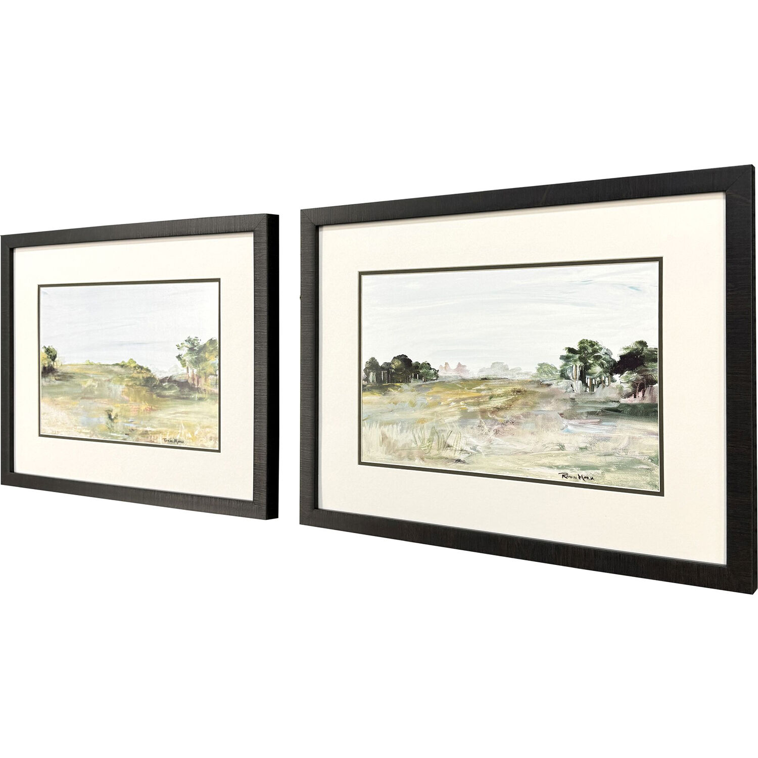 Relaxing View Green and Blue and Brown Framed Art, Propac