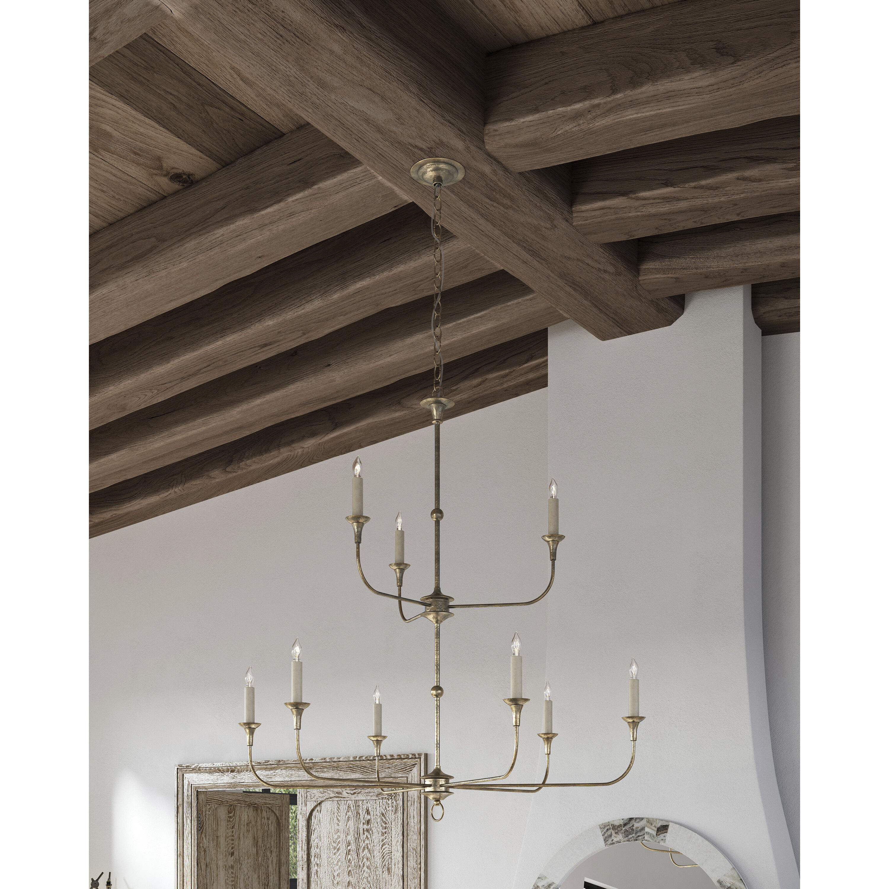 Nottaway 9 Light 44.25 inch Pyrite Bronze Two Tier Chandelier Ceiling Light