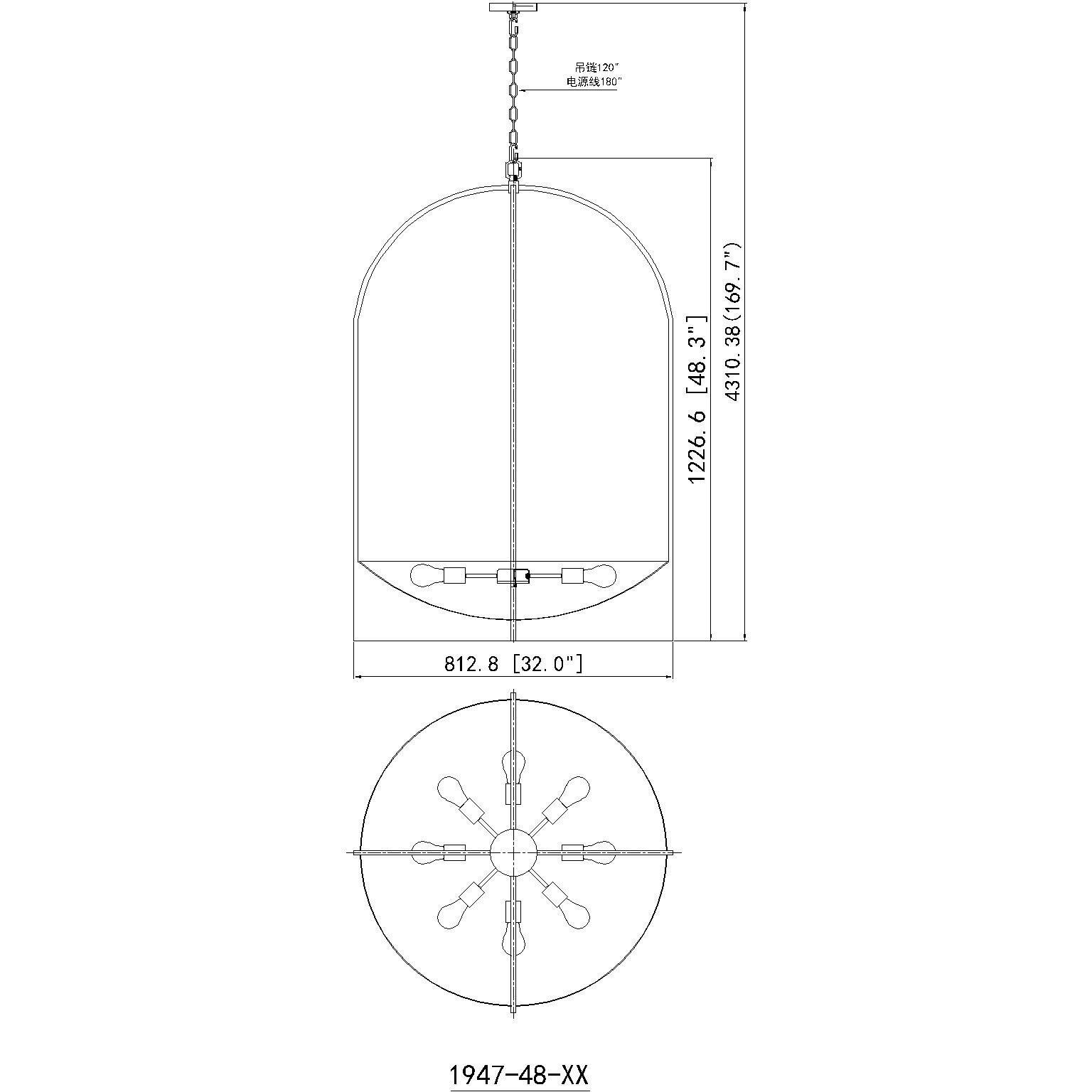Devon 8 Light 32 inch Matte Black Chandelier Ceiling Light