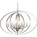 Buster 8 Light 14.25 inch Burnished Silver Foyer Pendant Ceiling Light