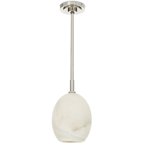 Artemis 1 Light 8 inch Polished Nickel Pendant Ceiling Light in Alabaster Glass