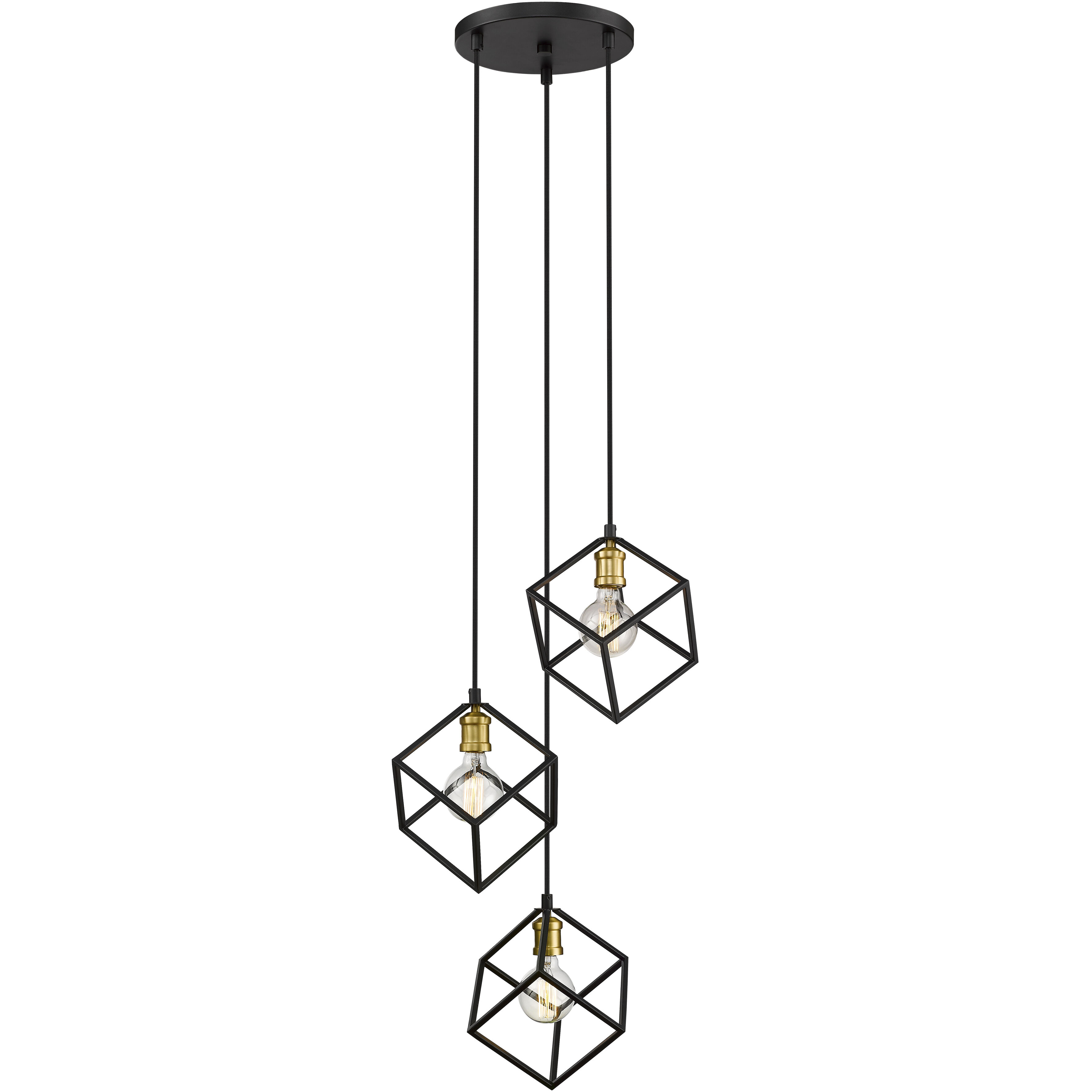 Vertical 3 Light 18 inch Bronze and Olde Brass Chandelier Ceiling Light
