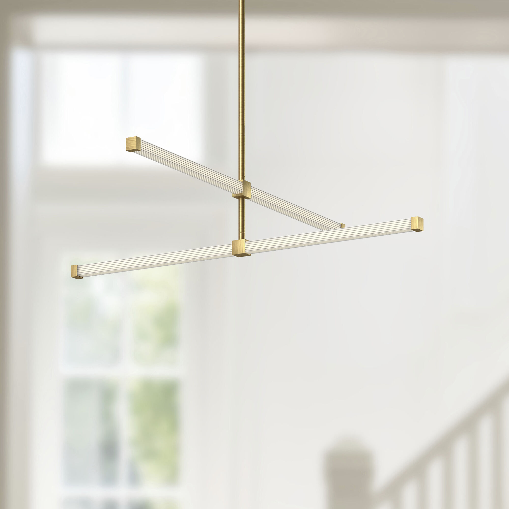 Blade LED 1 inch Brushed Gold Chandelier Ceiling Light