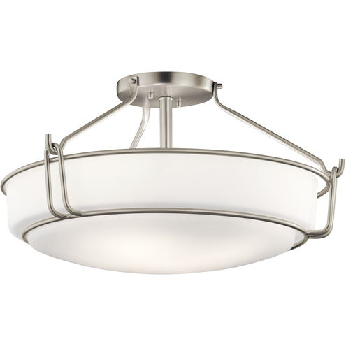 Alkire 4 Light 22 inch Brushed Nickel Semi Flush Light Ceiling Light