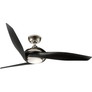 Zenith 60 inch Polished Nickel with Satin Black Blades Ceiling Fan