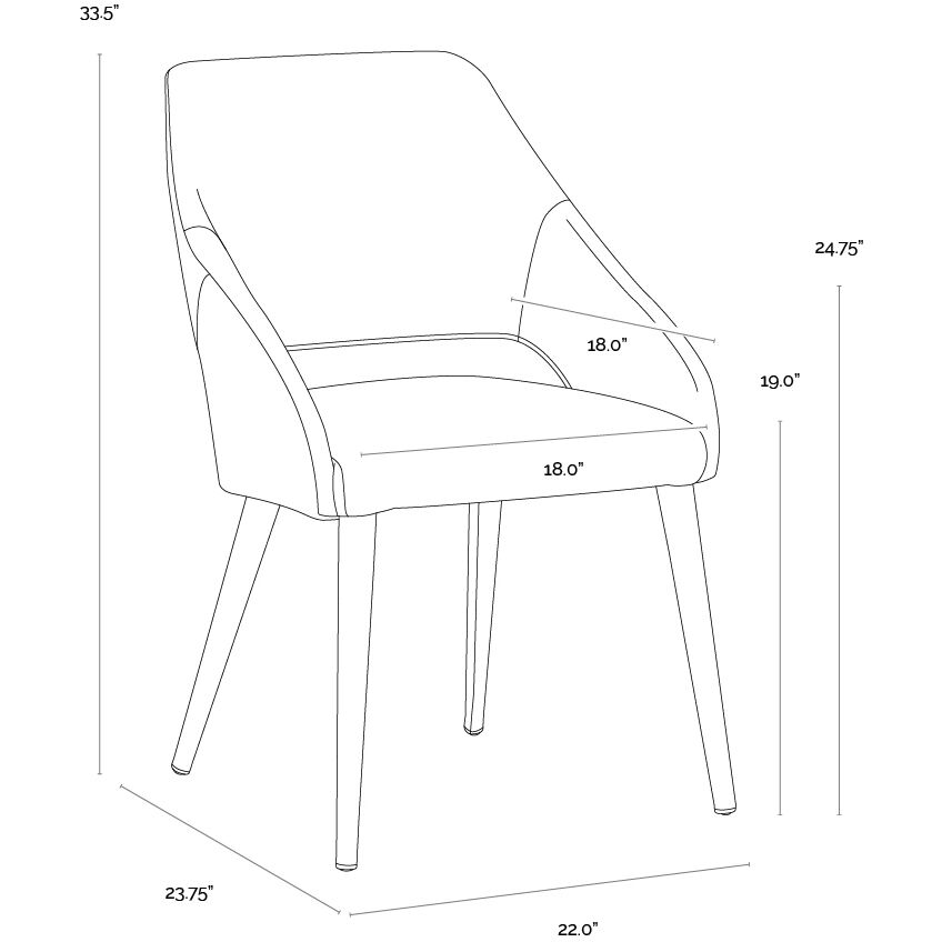 Galen Linea Light Grey Leather Dining Armchair