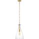 AERIN Athena 1 Light 10 inch Burnished Brass Pendant Ceiling Light in Clear Glass