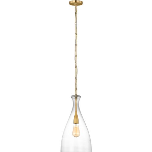 AERIN Athena 1 Light 10 inch Burnished Brass Pendant Ceiling Light in Clear Glass